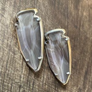 Kendra Scott Large Grey Arrowhead Studs